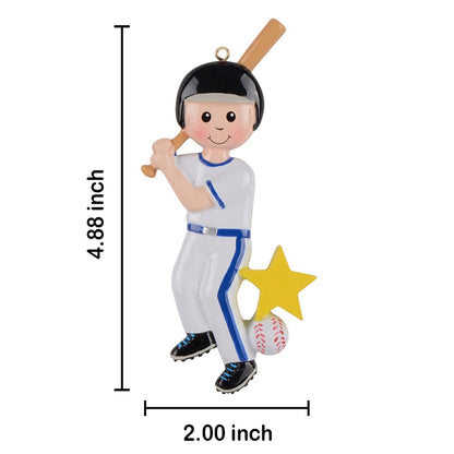 Personalized Baseball Boy Player Ornament