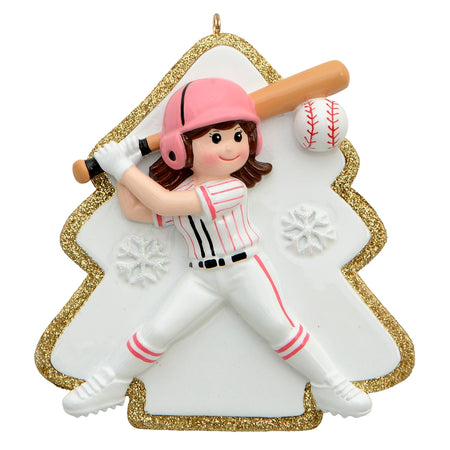 Personalized Baseball Ornament Girl Player Christmas Tree Holiday Gift