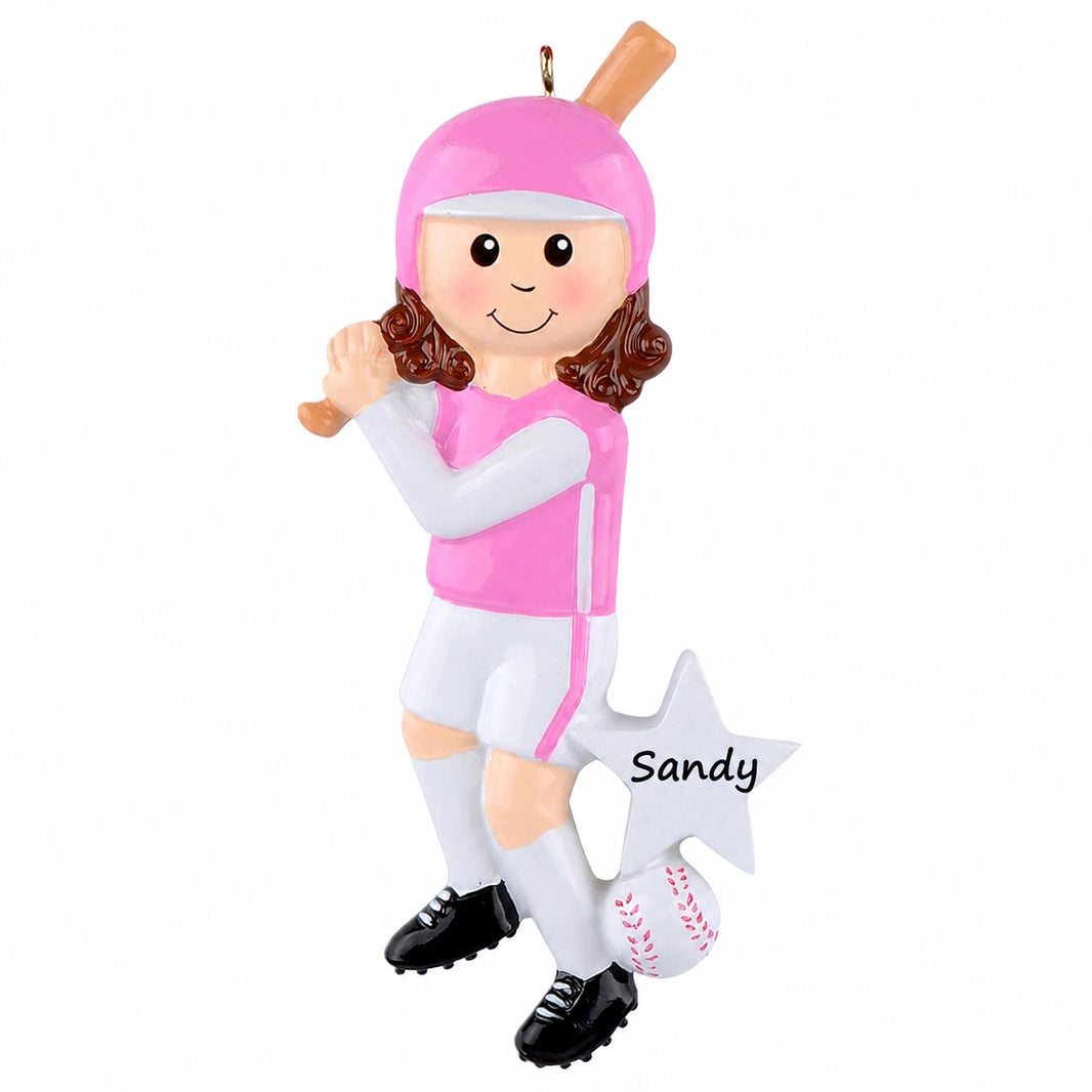 Personalized Baseball Girl Player Ornament