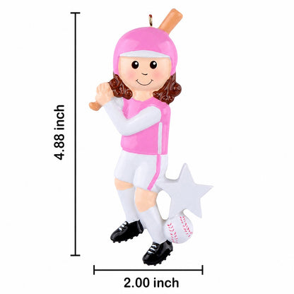 Personalized Baseball Girl Player Ornament