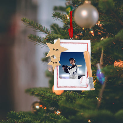 Personalized Baseball Photo Frame Ornament