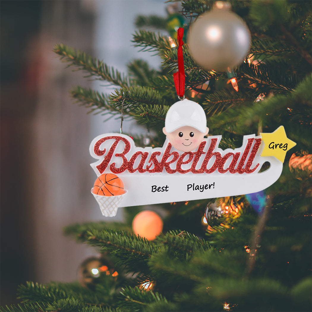 Personalized Basketball Boy Name Ornament