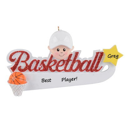 Personalized Basketball Boy Name Ornament