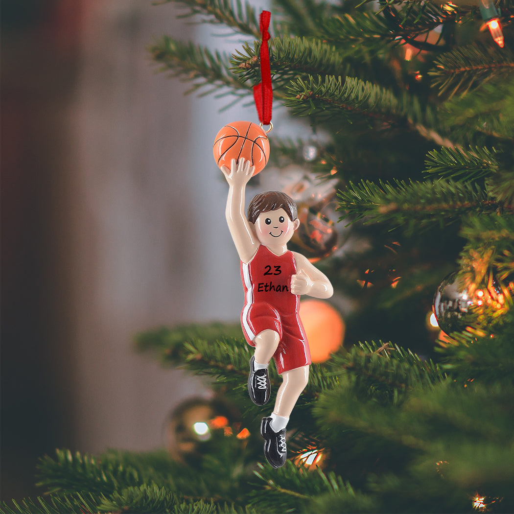 Personalized Basketball Boy Player Ornament