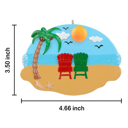 Personalized Beach Chair Family of 2 Ornament