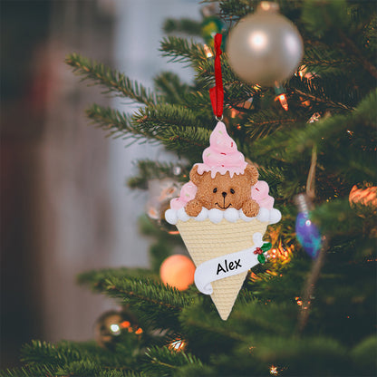 Personalized Bear Ice Cream Ornament