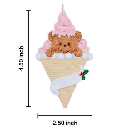 Personalized Bear Ice Cream Ornament