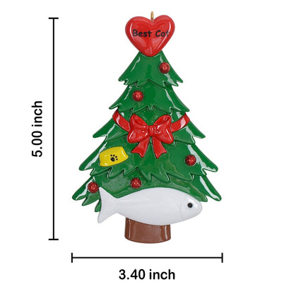 Personalized Best Cat Christmas Tree Ornament