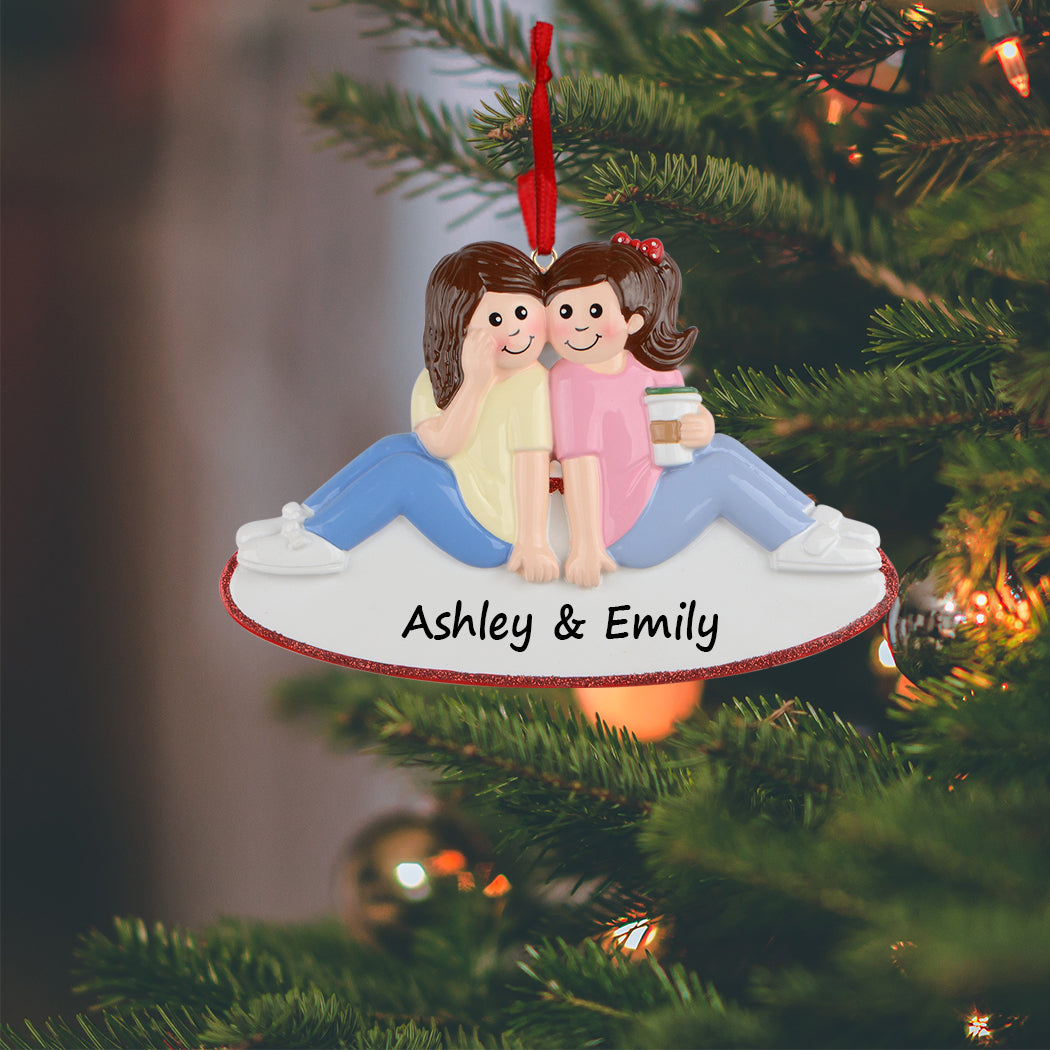 Personalized Best Friends and Sisters Ornament