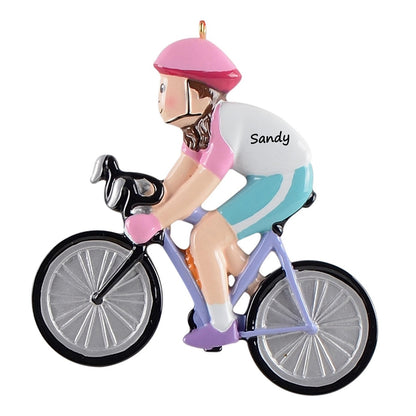 Personalized Bicycle Girl Ornament