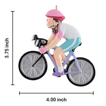 Personalized Bicycle Girl Ornament