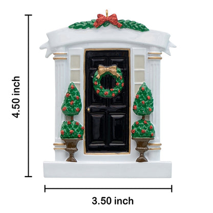 Personalized Black Front Door New Home Christmas Ornament