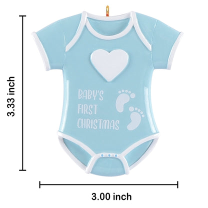 Personalized Blue Baby Boy Onesie Baby’s 1st Christmas Ornament