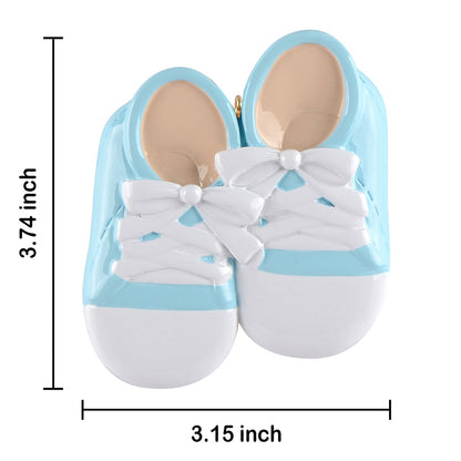 Personalized Blue Baby Shoes Ornament