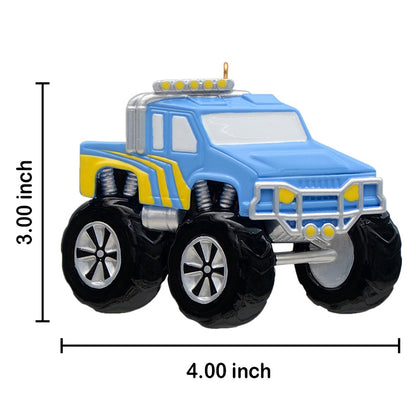 Blue Monster Truck Personalized Christmas Ornament