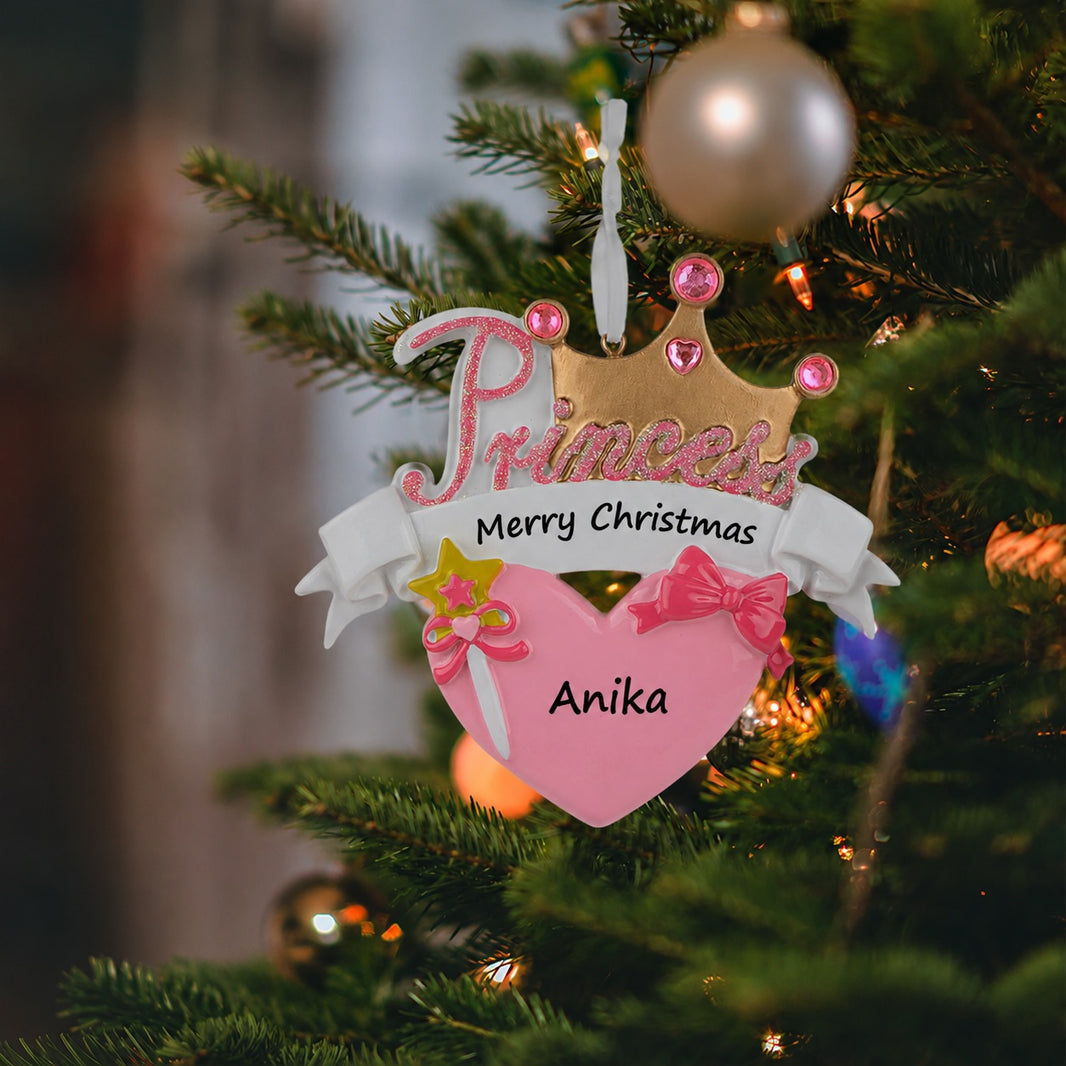 Personalized Pink Princess Crown Ornament