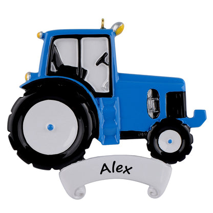 Personalized Blue Tractor Ornament