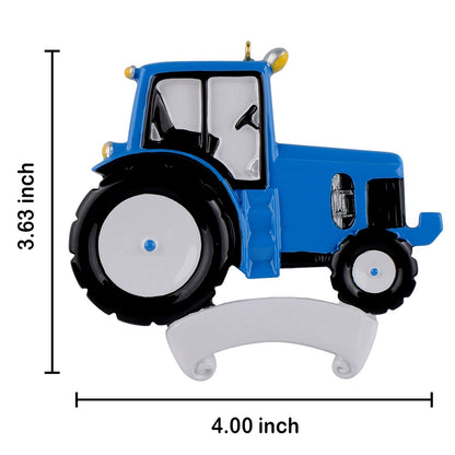 Personalized Blue Tractor Ornament