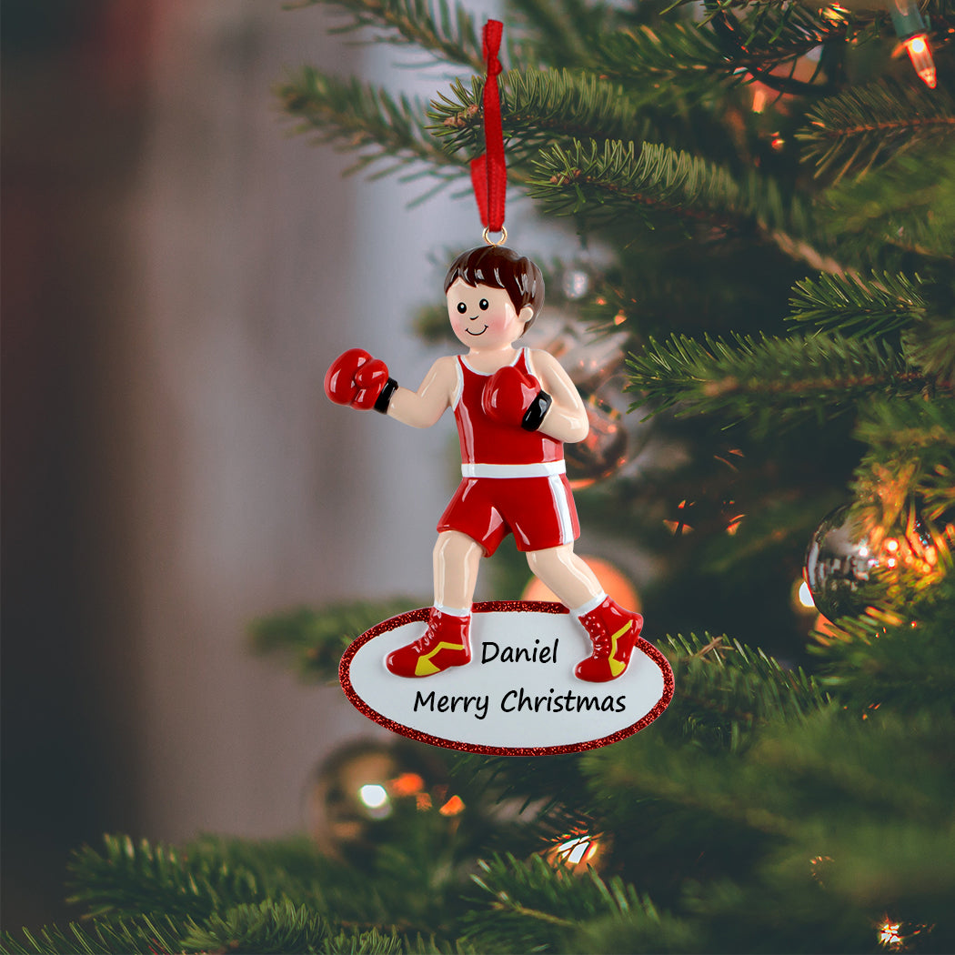 Personalized Boxing Boy Ornament