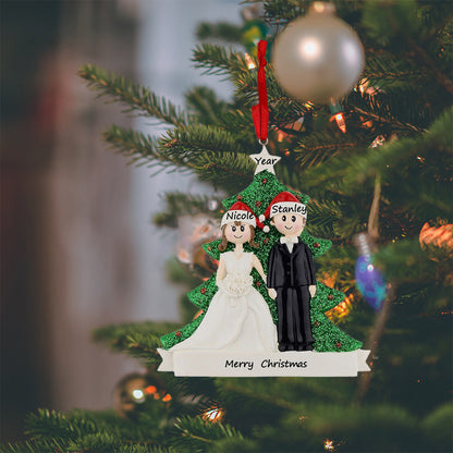 Personalized Bride and Groom Wedding Couple Ornament
