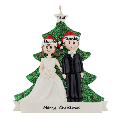 Personalized Bride and Groom Wedding Couple Ornament