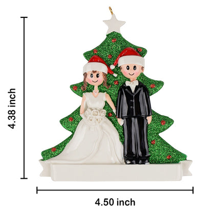 Personalized Bride and Groom Wedding Couple Ornament