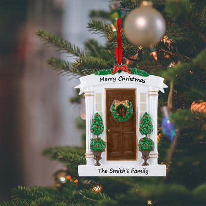 Personalized Brown Front Door New Home Christmas Ornament
