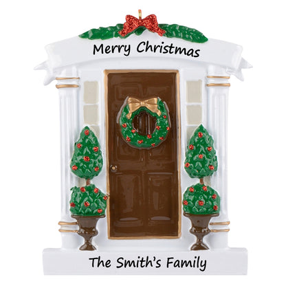 Personalized Brown Front Door New Home Christmas Ornament
