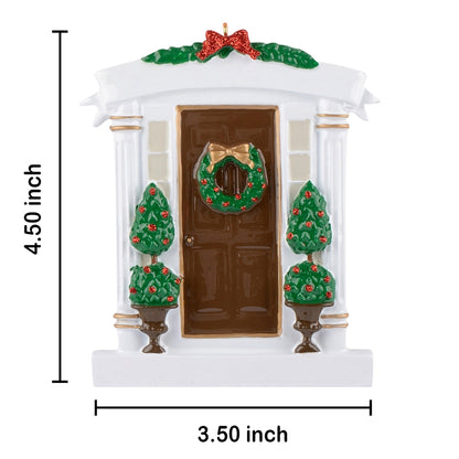 Personalized Brown Front Door New Home Christmas Ornament
