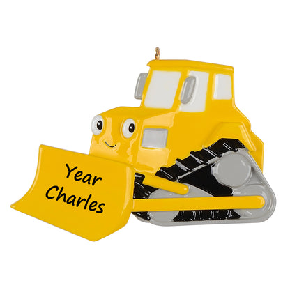 Personalized Bulldozer Christmas Ornament