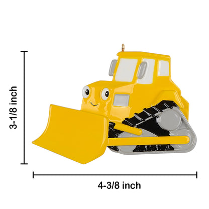 Personalized Bulldozer Christmas Ornament