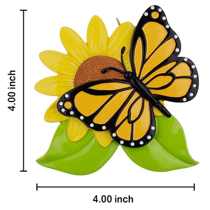 Personalized Butterfly Christmas Ornament – Sunflower Butterfly Keepsake Ornament