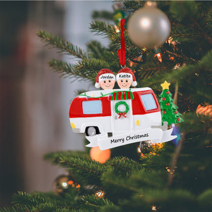 Personalized RV Family of 2 Christmas Ornament