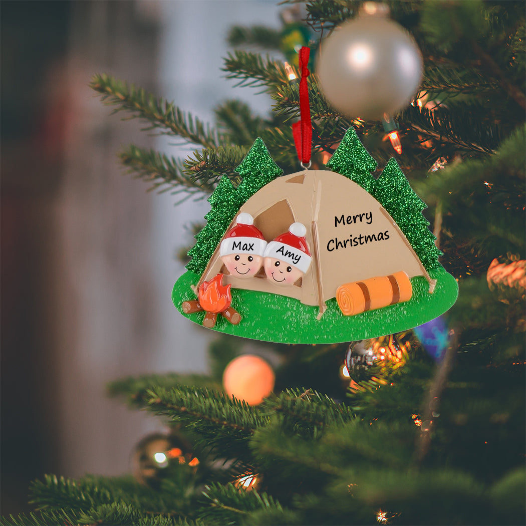 Personalized Camping Family of 2 Ornament