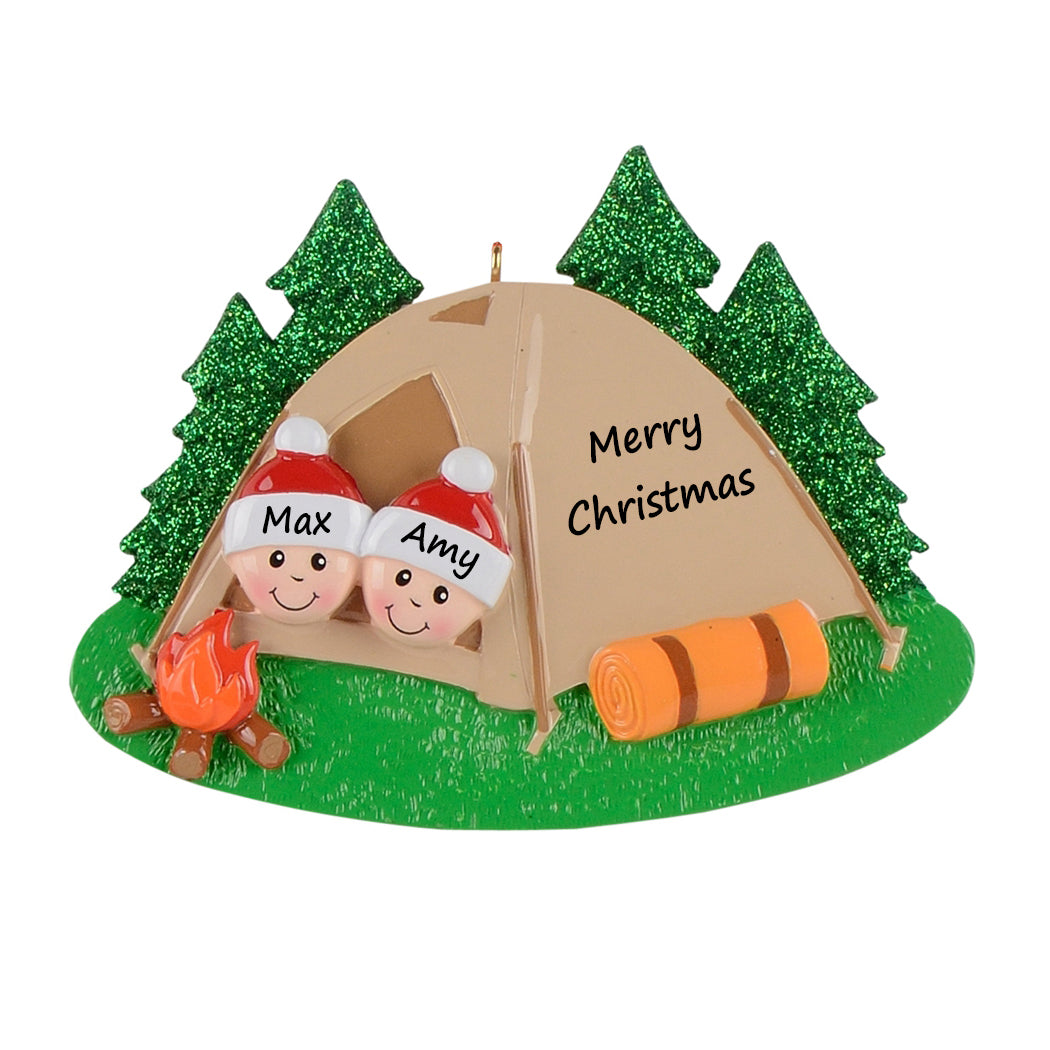 Personalized Camping Family of 2 Ornament
