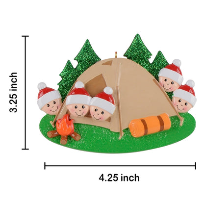 Personalized Camping Family of 5 Ornament