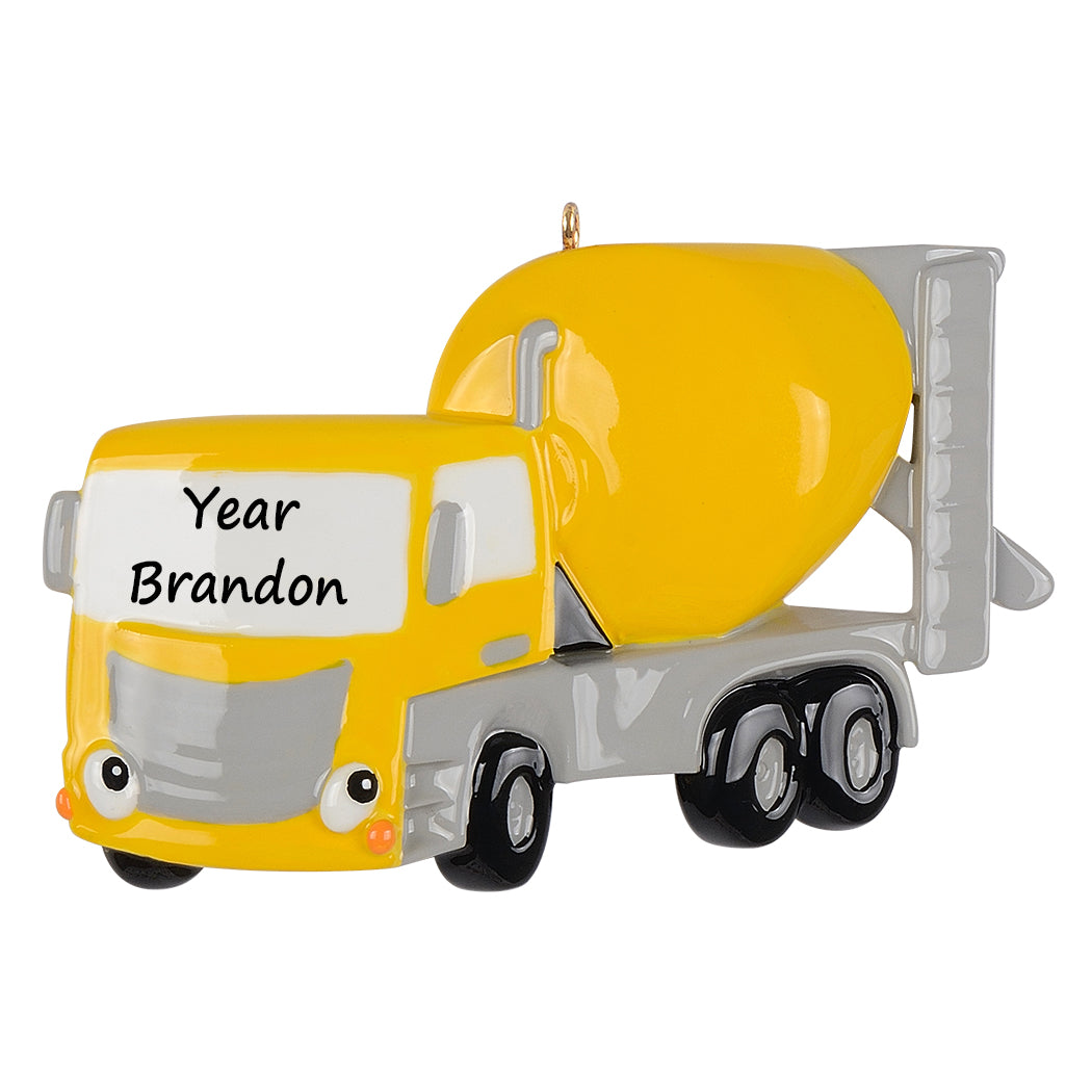 Personalized Cement Truck Christmas Ornament