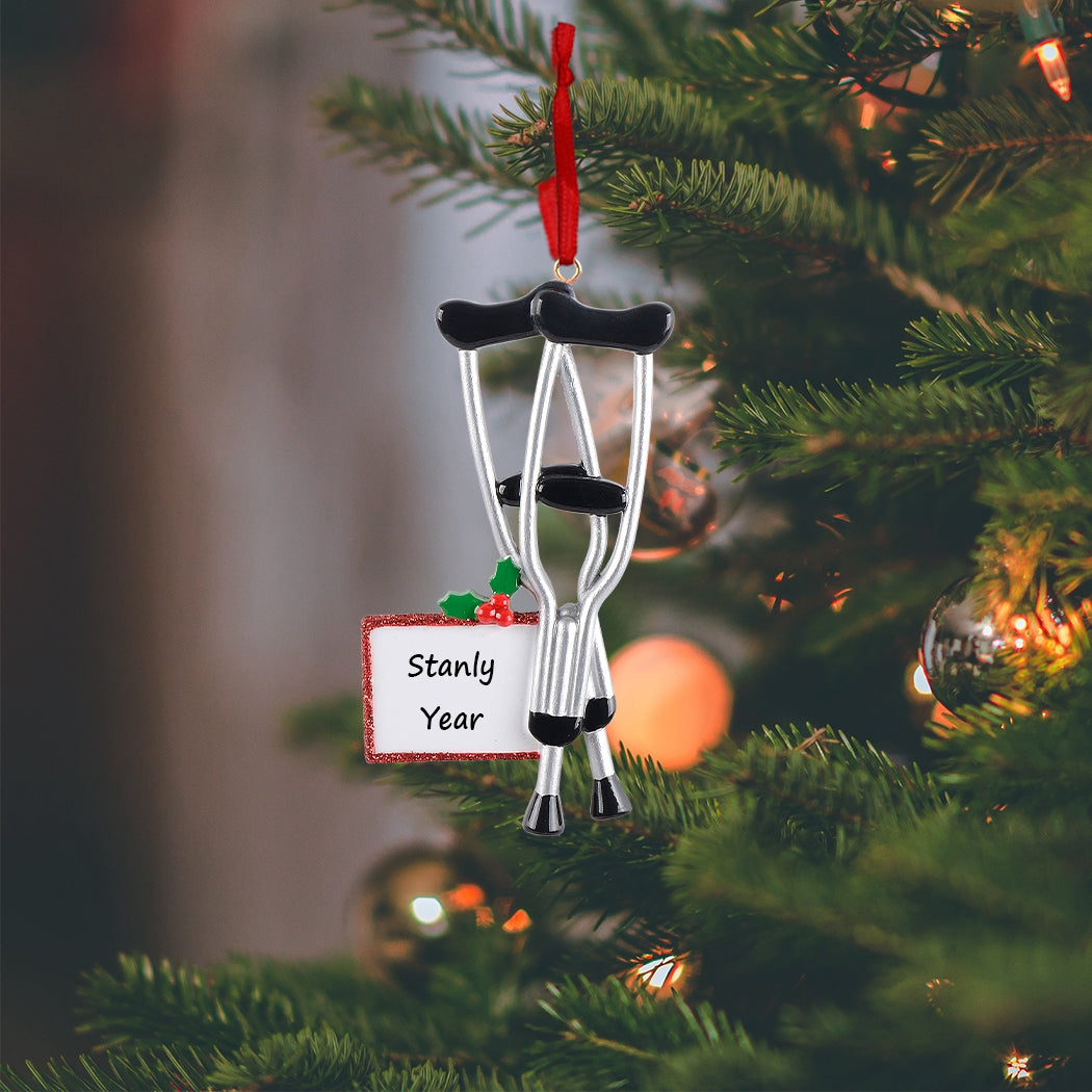 Personalized Crutches Recovery Ornament