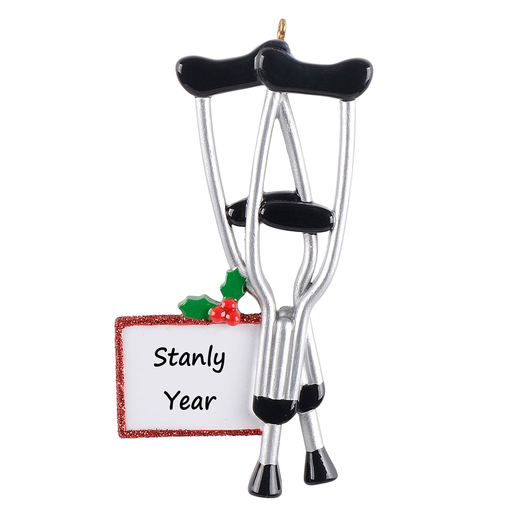 Personalized Crutches Recovery Ornament
