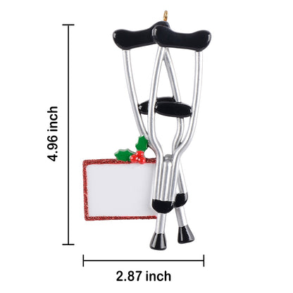 Personalized Crutches Recovery Ornament