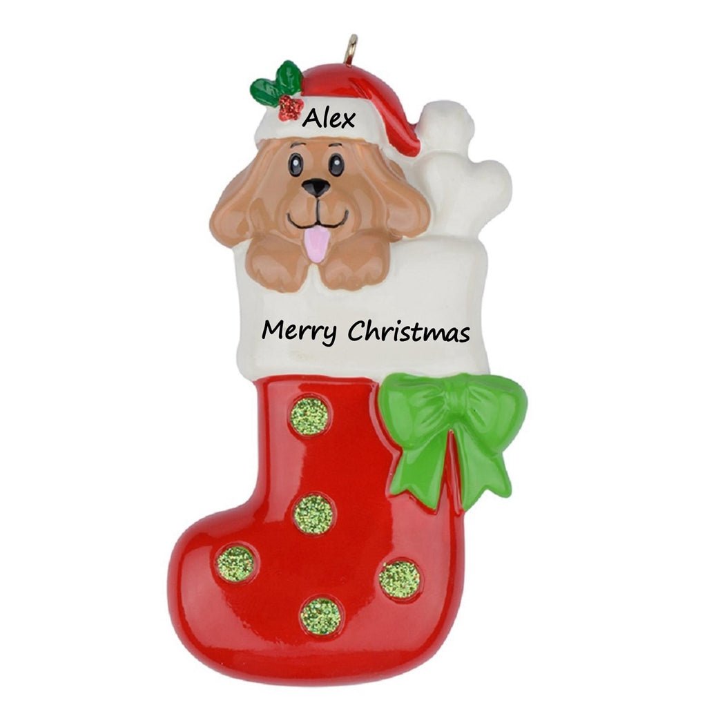 Personalized Dog Christmas Stocking Ornament