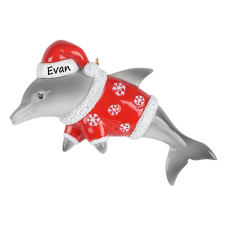 Personalized Christmas Dolphin Ornament