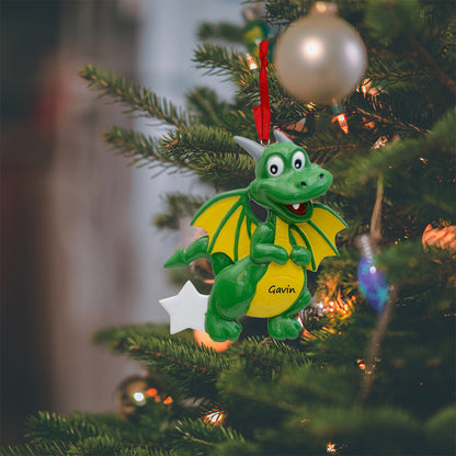 Personalized Dragon Christmas Ornament – Fantasy Dragon Keepsake Ornament