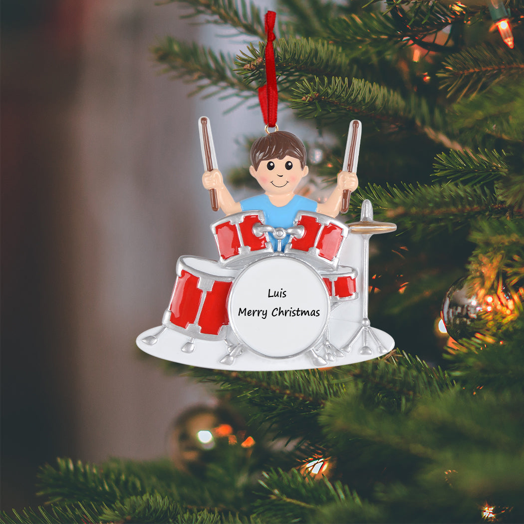 Personalized Drum Boy Ornament