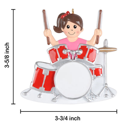 Personalized Drum Girl Ornament
