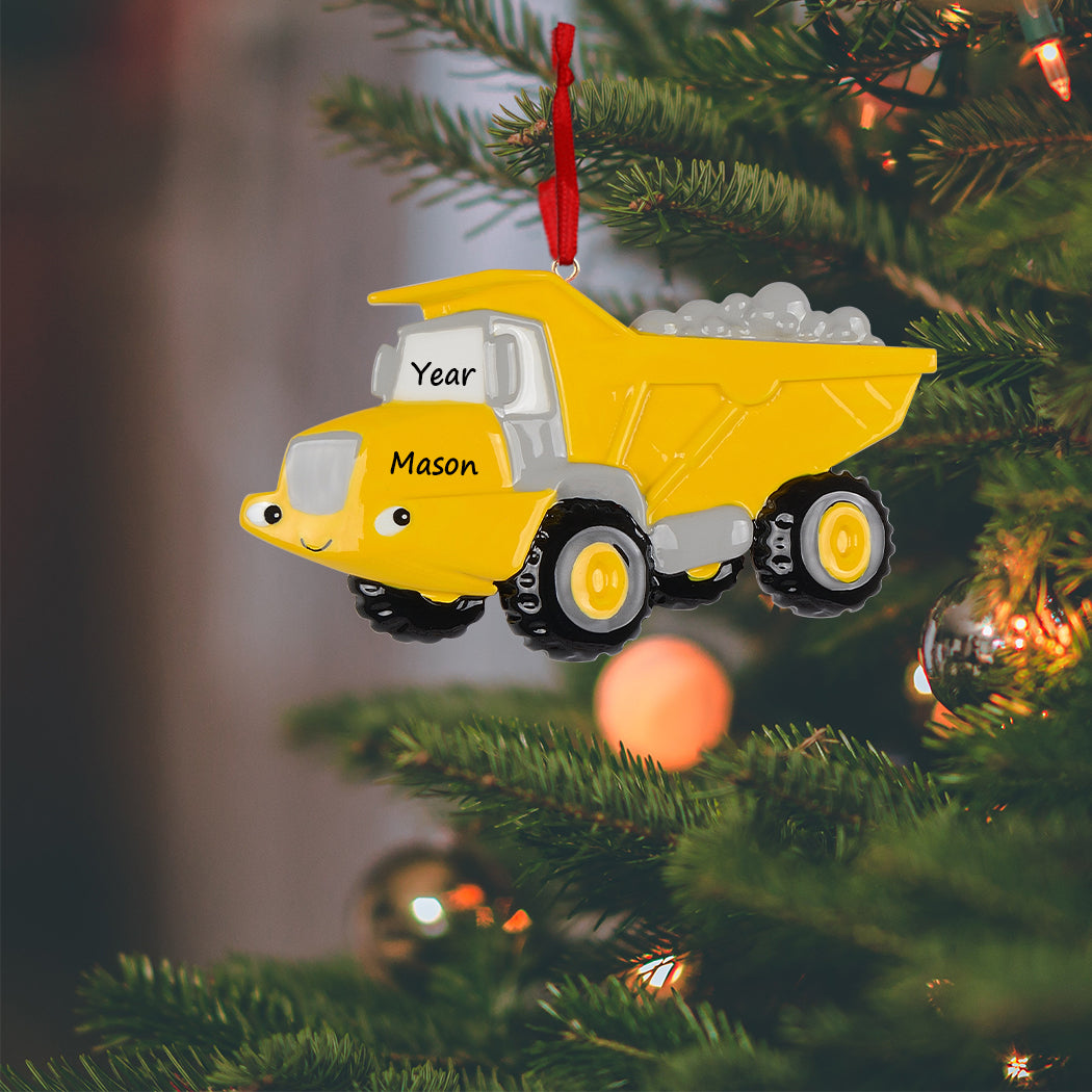 Personalized Dump Truck Christmas Ornament