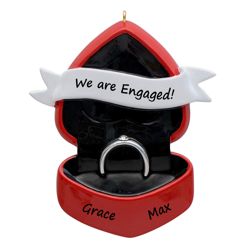 Personalized Engaged Ring Box Ornament