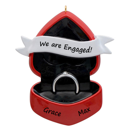 Personalized Engaged Ring Box Ornament