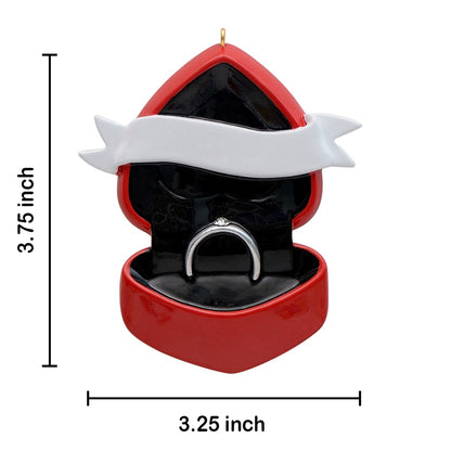 Personalized Engaged Ring Box Ornament