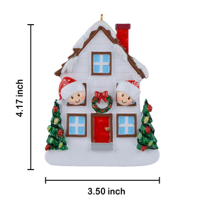 Personalized Christmas House Family of 2 Ornament